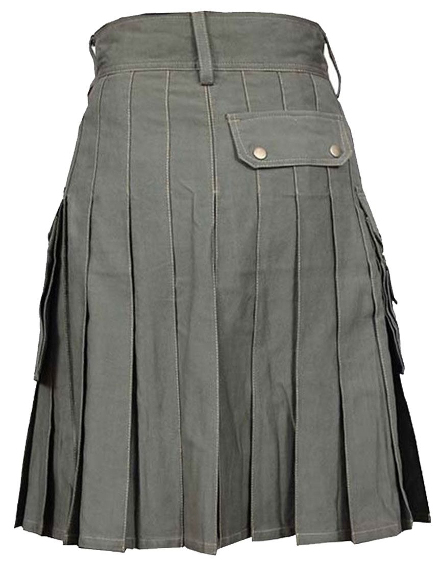 Premium Green Cotton Men Sport Utility Kilt