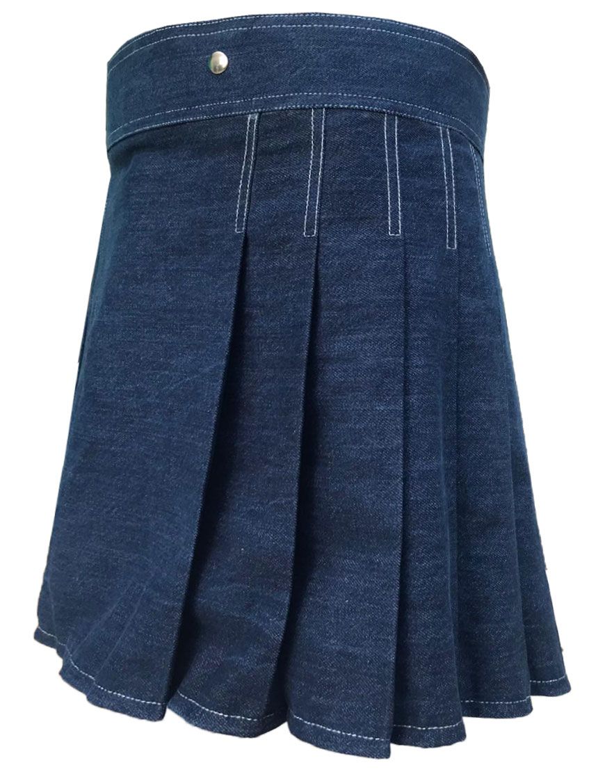 Men's Indigo Denim Kilt For Men