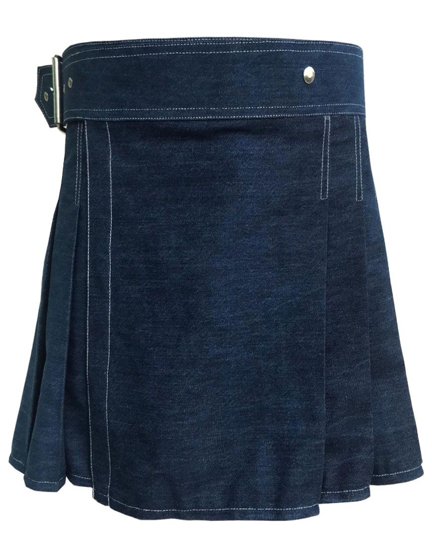 Men's Indigo Denim Kilt For Men
