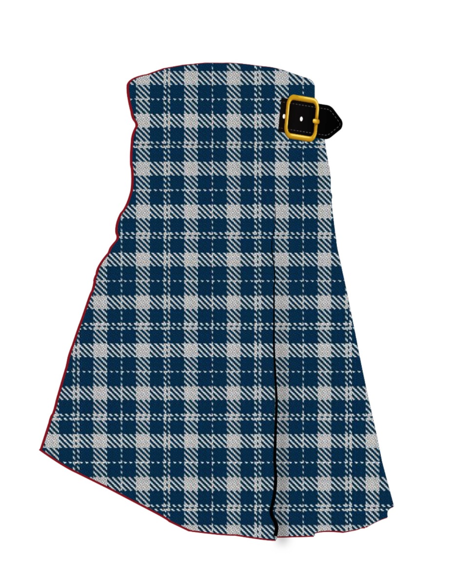 Barbie's Moss Plaid (Blue & White) Kilt
