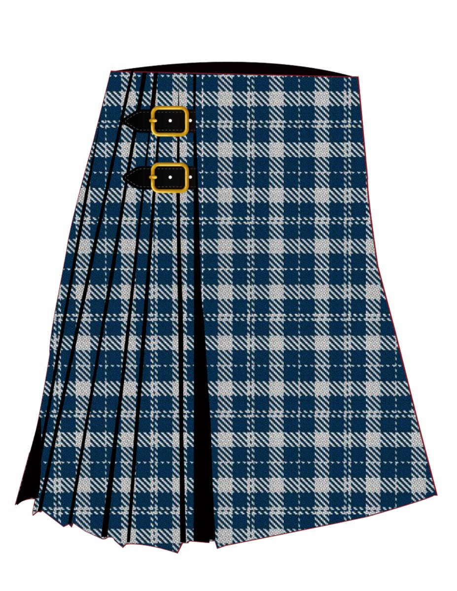 Barbie's Moss Plaid (Blue & White) Kilt