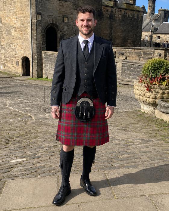Red Gordon Tartan Kilt for Men
