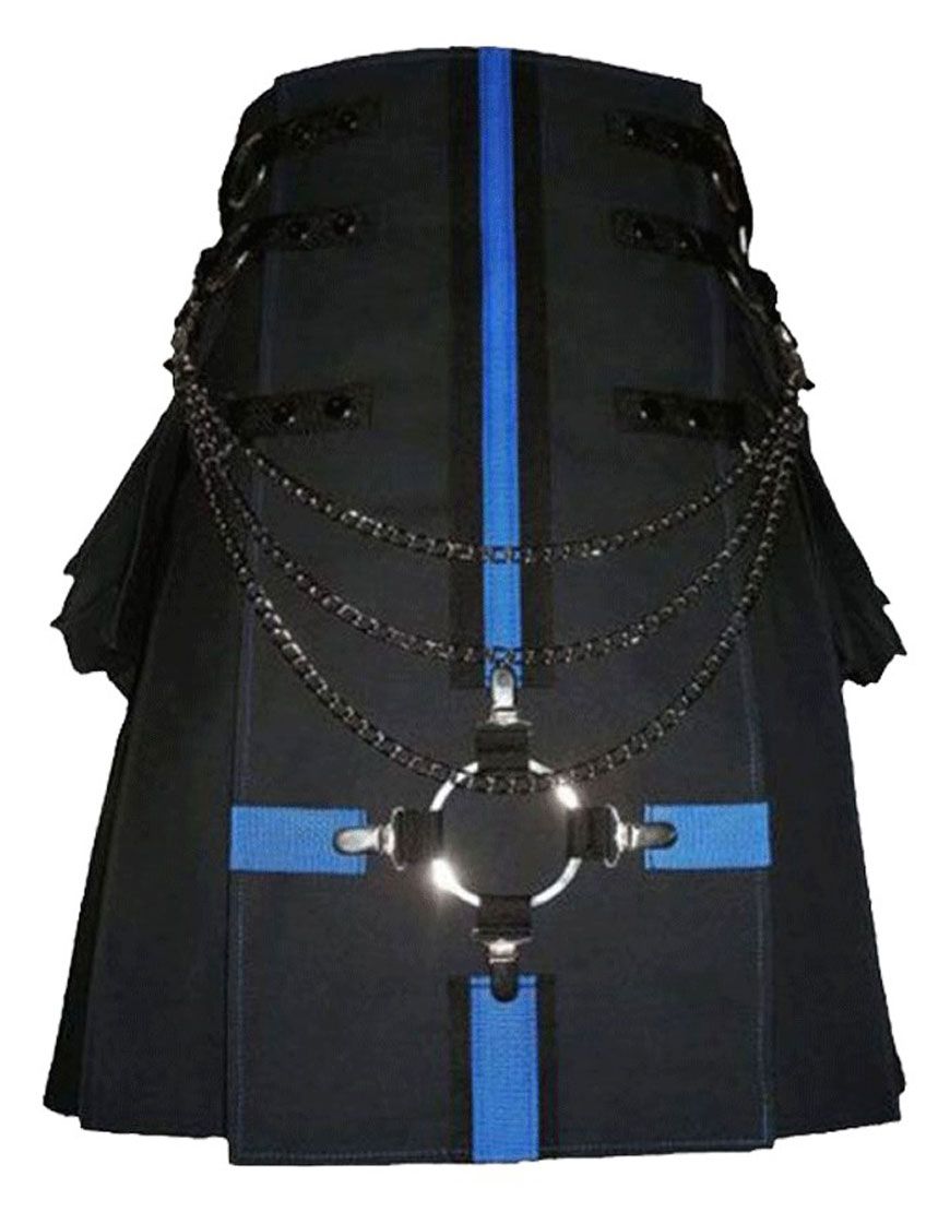 Black Cargo Utility Kilt
