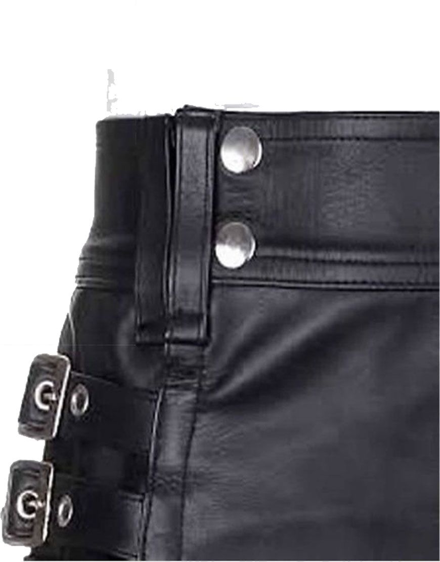 Black Deluxe Men’s Leather Kilt	