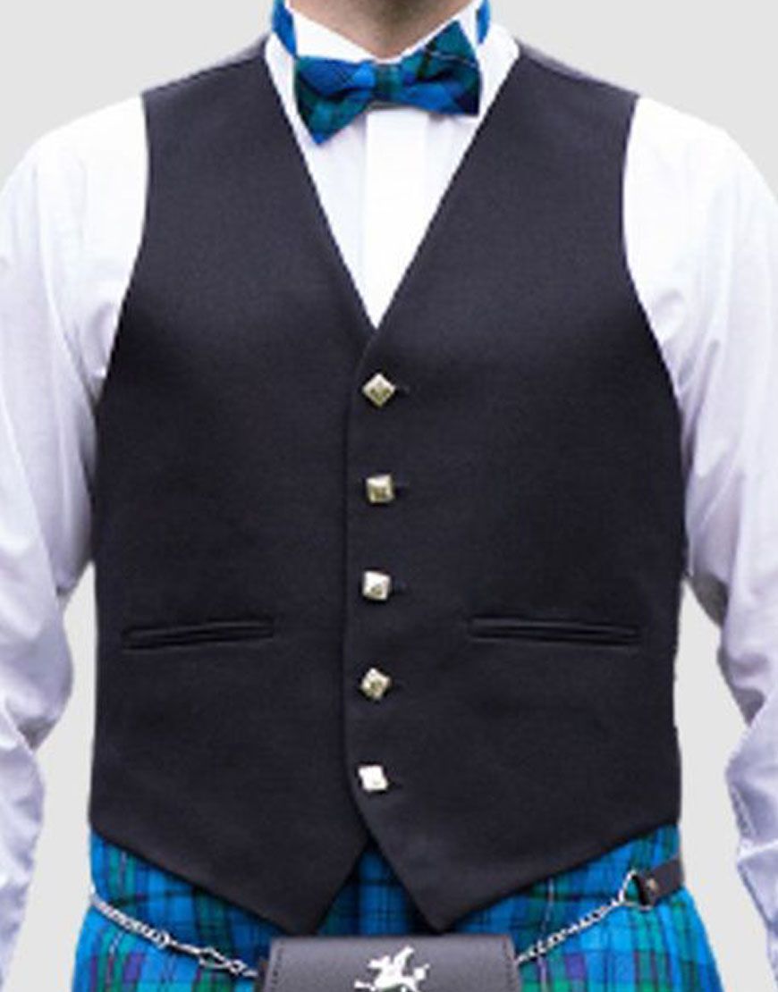 Black Velvet Prince Charlie Tuxedo Kilt Jacket