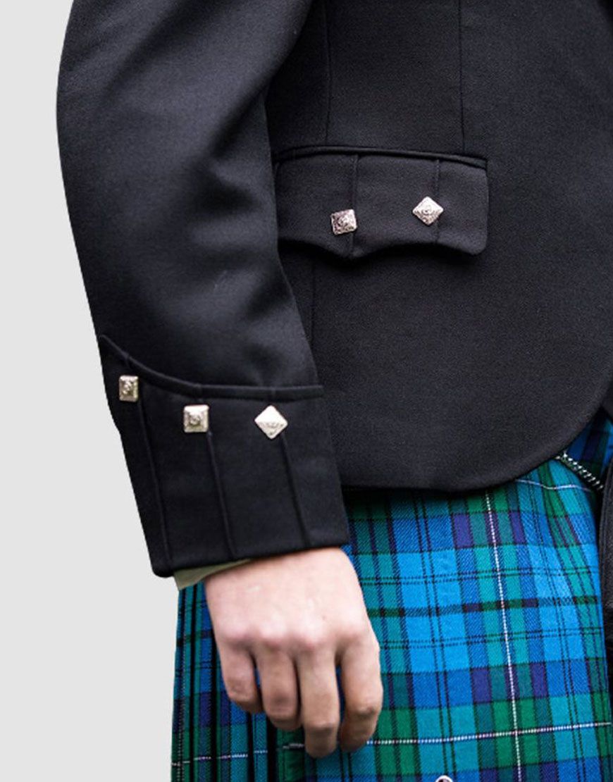 Black Velvet Prince Charlie Tuxedo Kilt Jacket