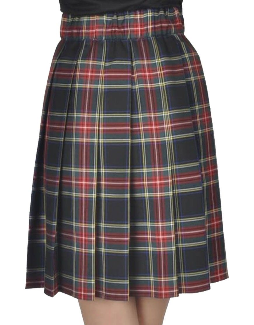 Ladies Black Stewart Tartan Kilt 