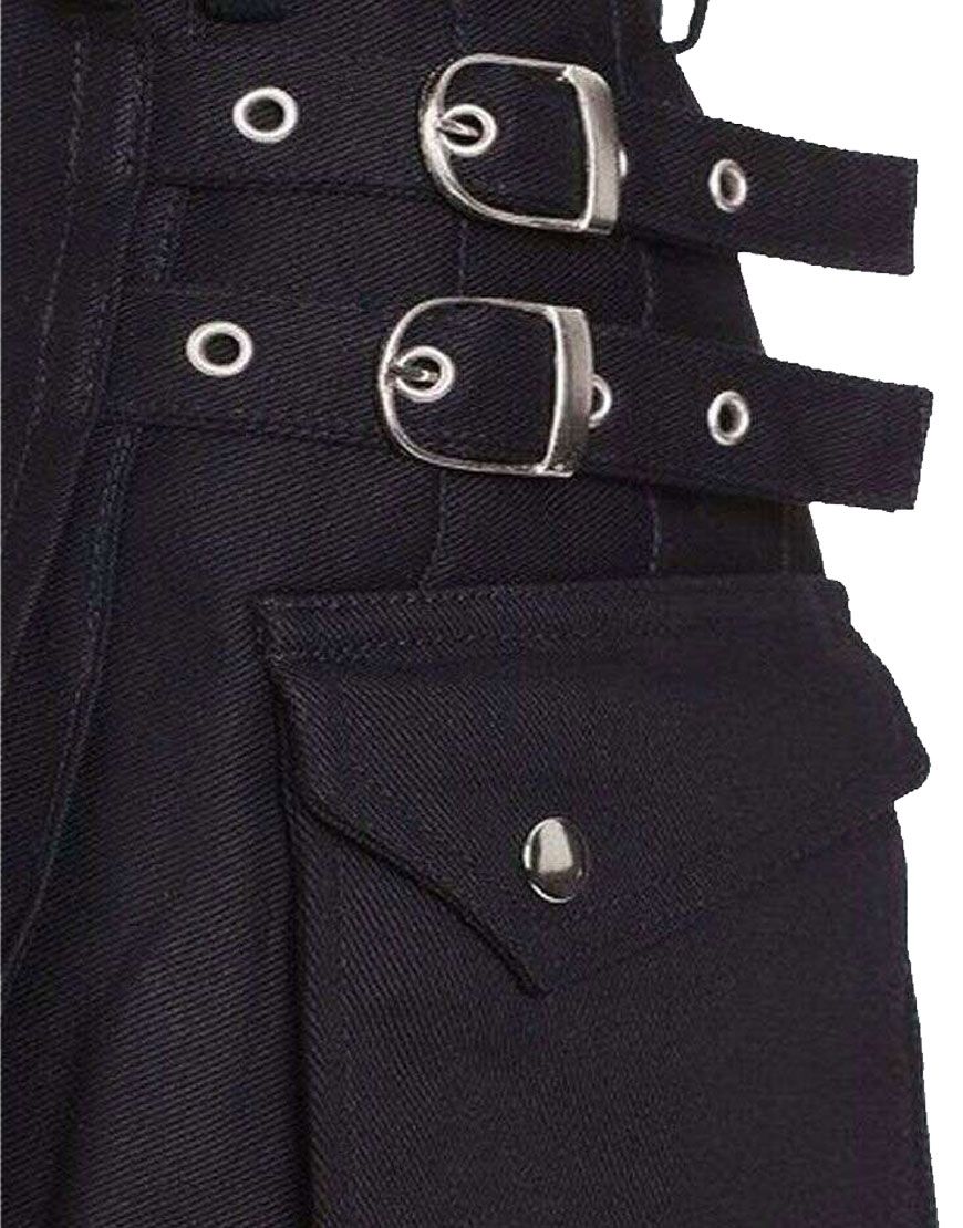 Black Utility Modern Kilt For Women