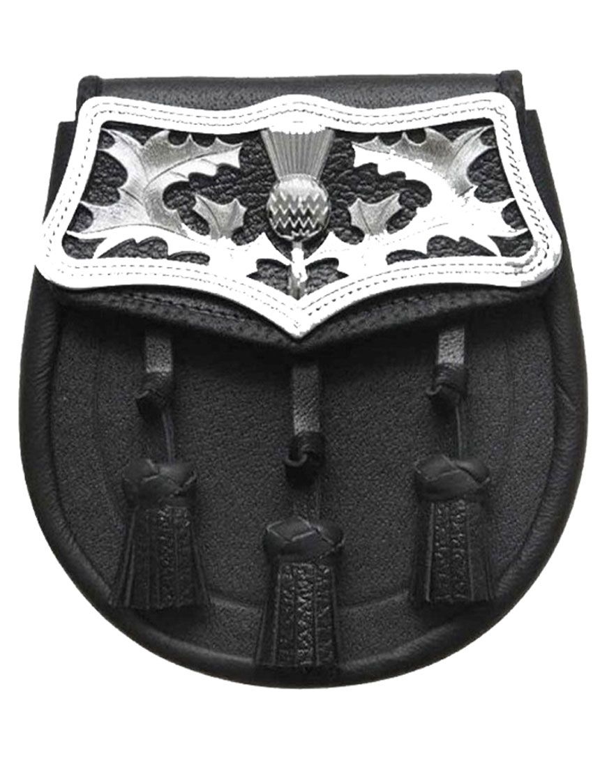 Cirsium Highlandwear Leather  Thistle Plate Sporran	