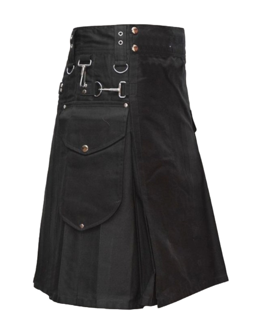 True Black Utility Kilt