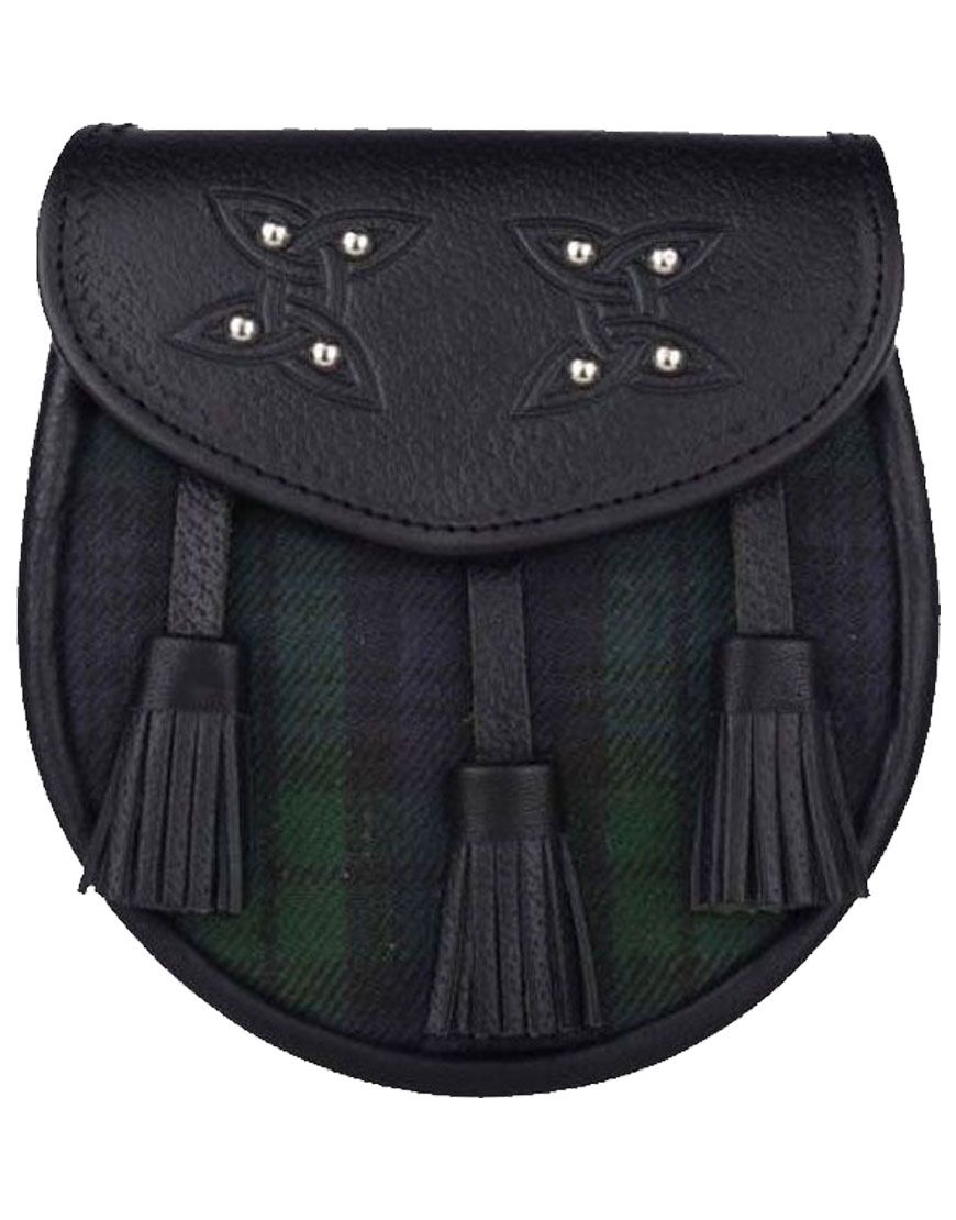 Black Watch Genuine Leather Tartan Sporran