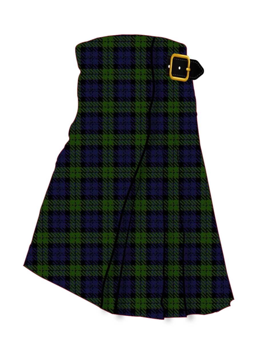 Black Watch (smallest sett) Tartan Kilt