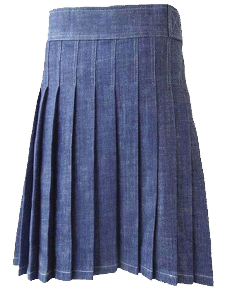 Blue Denim Kilt For Men	