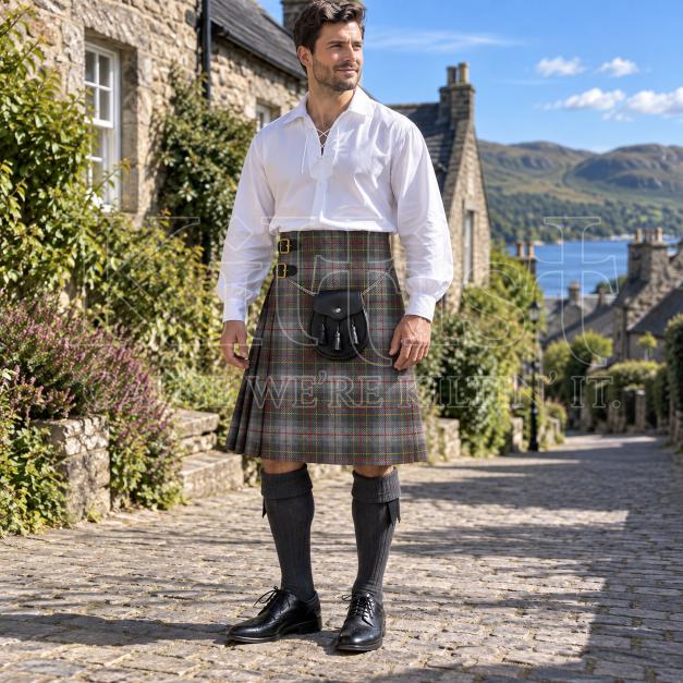 Brodie Silver Scottish Tartan Kilt for Men