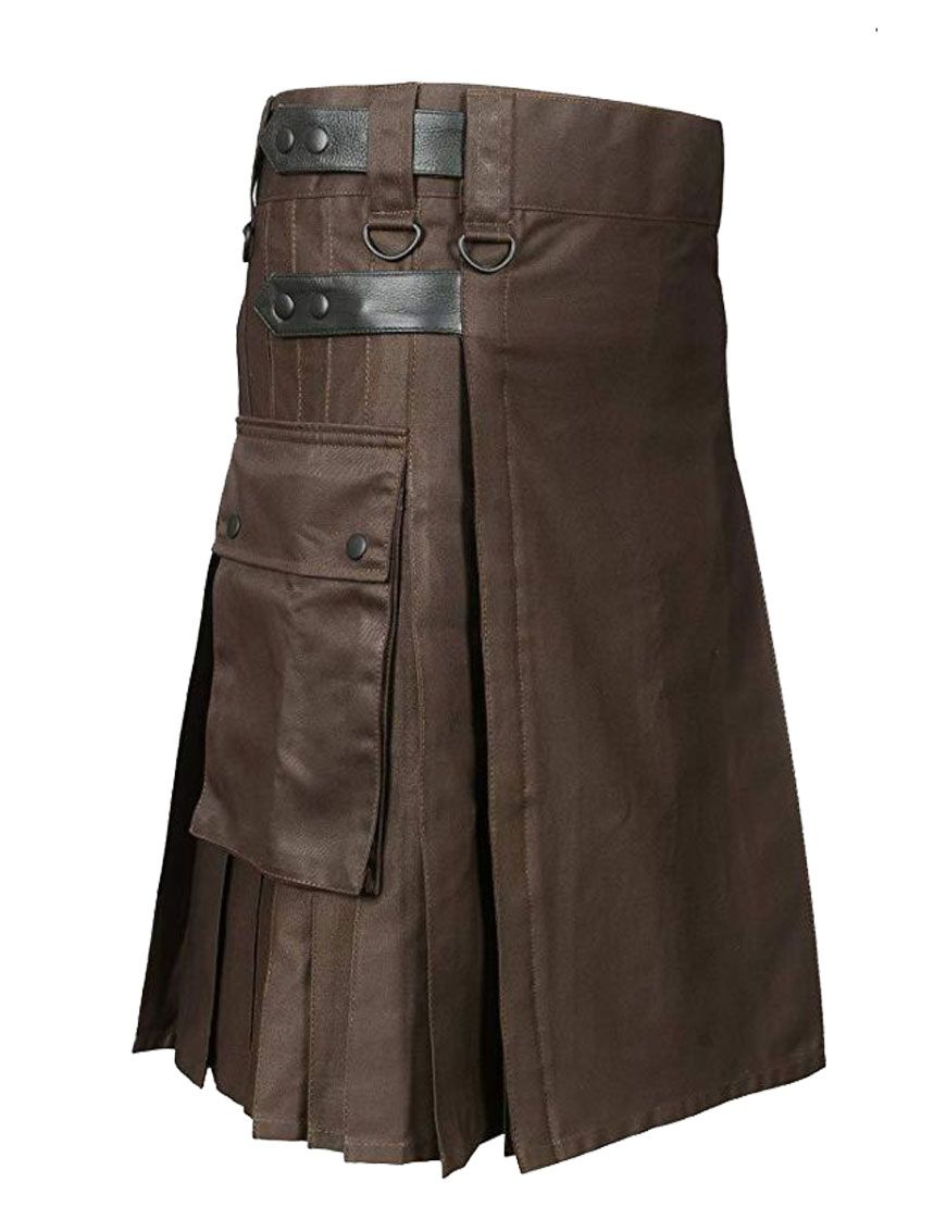 Brown Utility Kilt for Men
