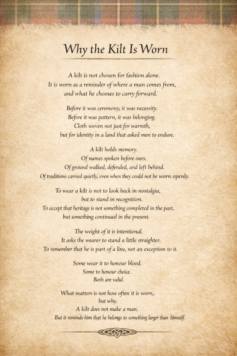 Why the Kilt Is Worn – One-Page Heritage Keepsake Printable