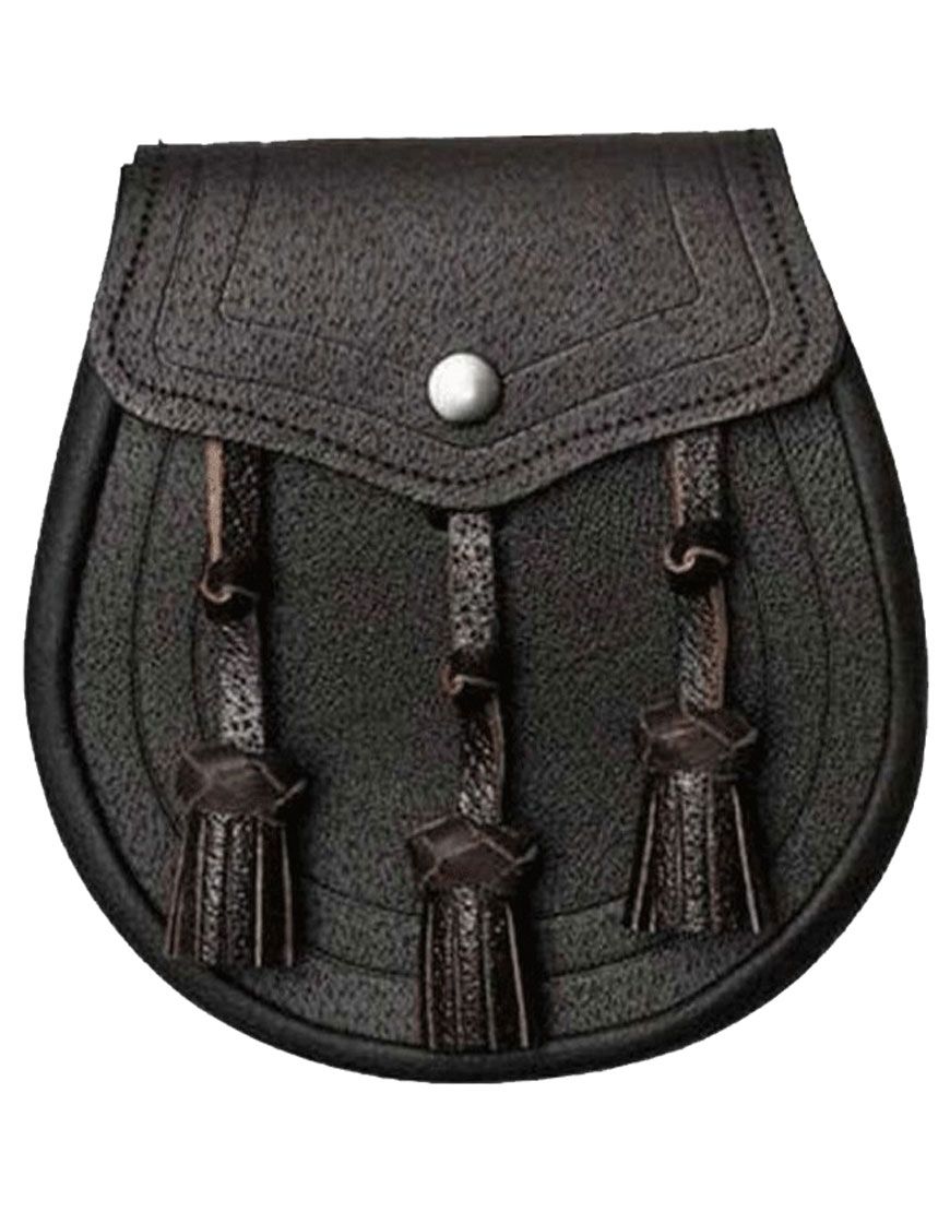 Dark Brown Classic Design Leather Kilt Sporran