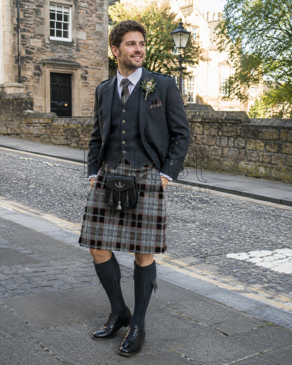 Men’s Grey Stewart Tartan Kilt