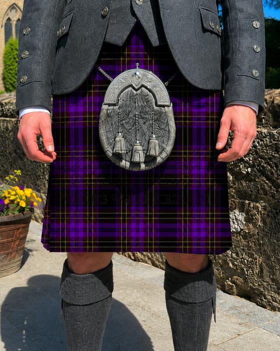 Check Electric Purple Tartan Kilt for Men