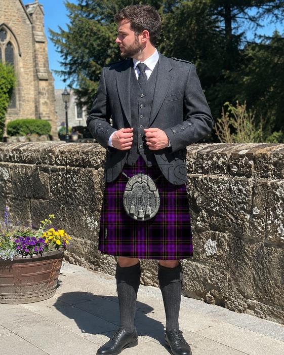Electric Check Purple Tartan Kilt for Men