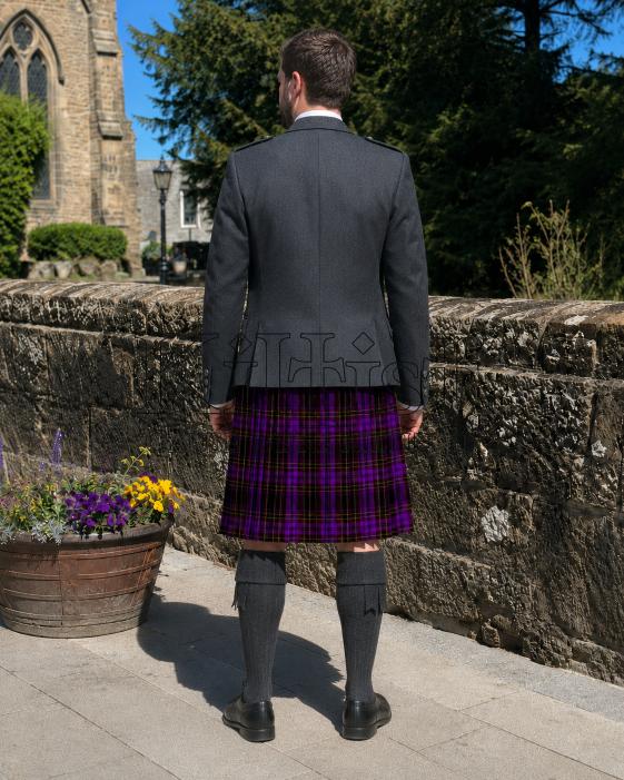 Electric Purple Tartan Check Kilt for Men