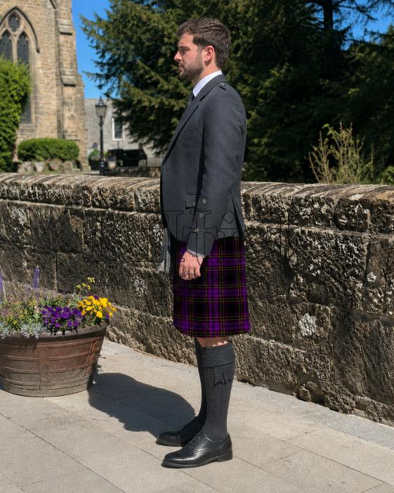 Purple Electric Check Tartan Kilt for Men