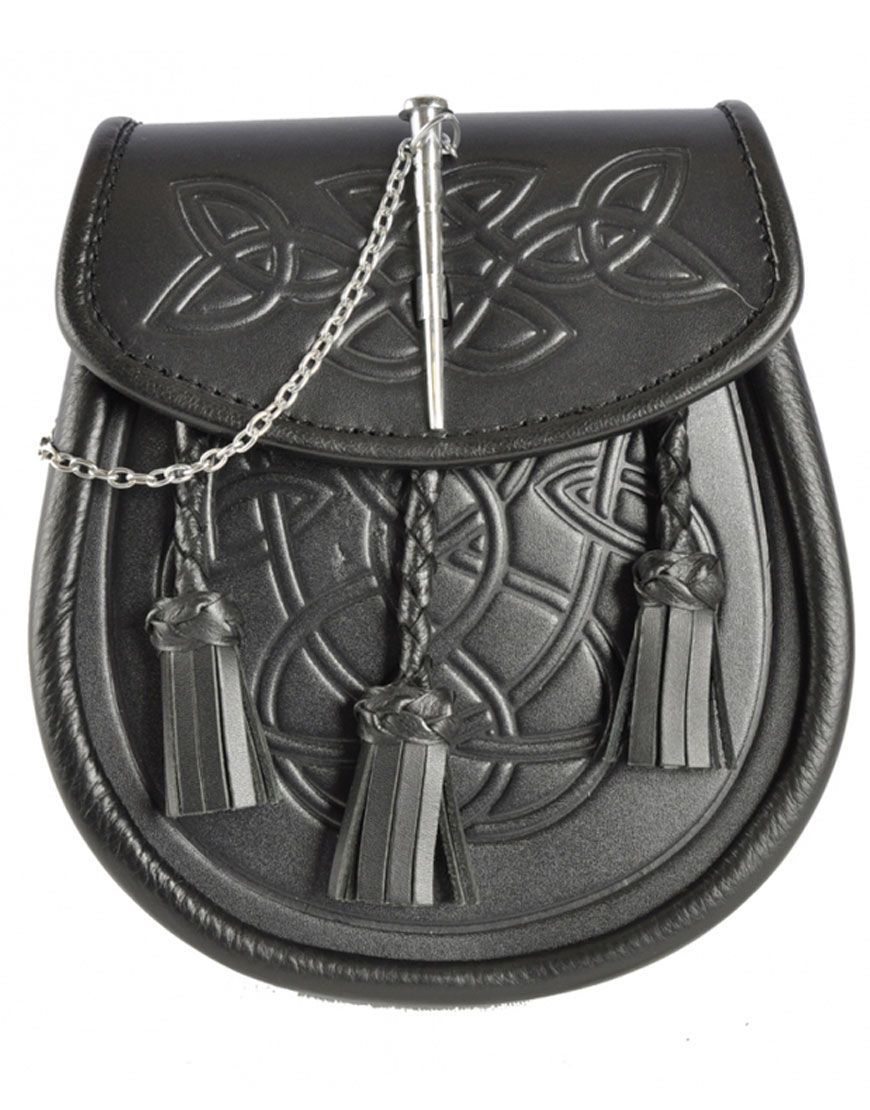 Embossed  Spike Closure Sporran Pin Lock