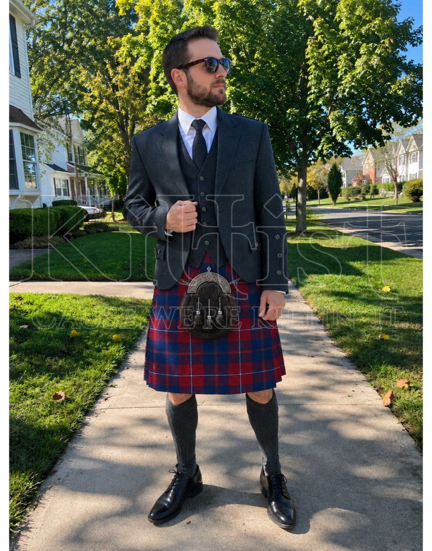 Galloway Red Modern Tartan kilt side