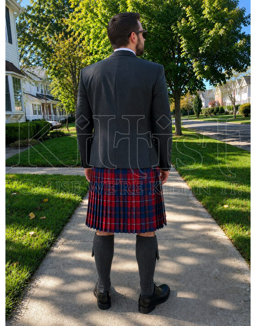 Galloway Red Modern Tartan kilt back view