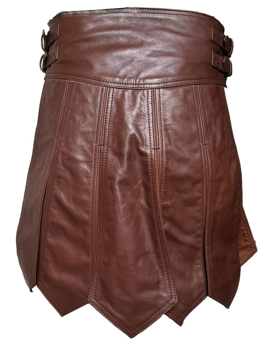 Brown Gladiator-Viking Leather Kilt	