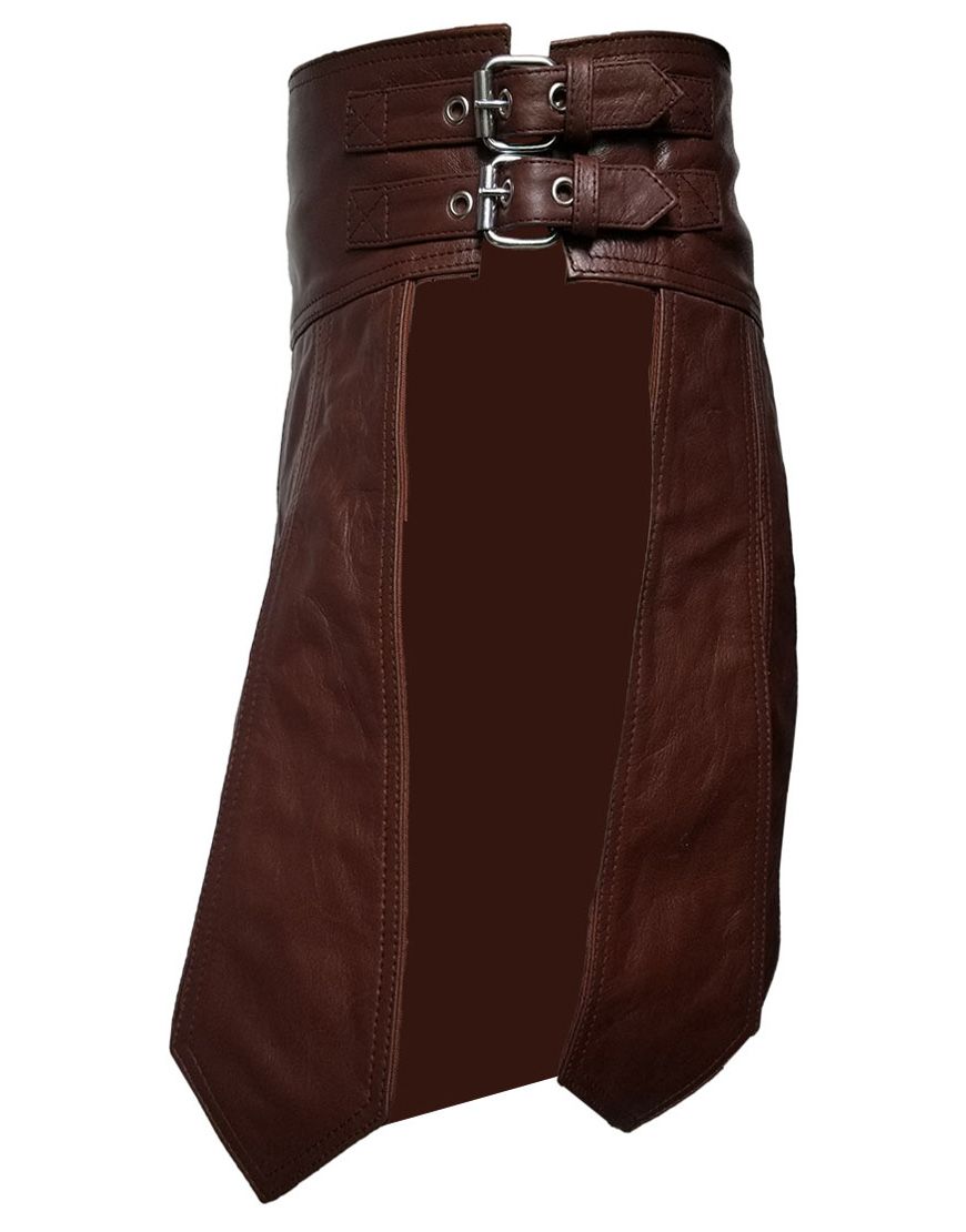 Brown Gladiator-Viking Leather Kilt	