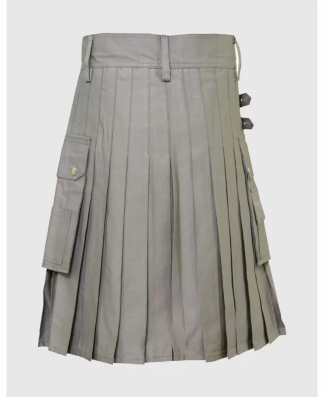 Gothic Style Grey Utility Kilt