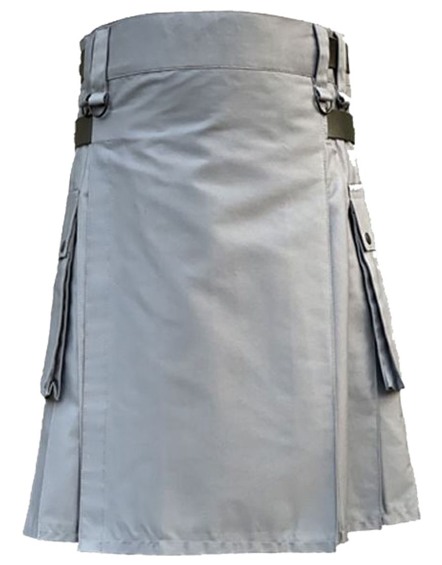 Scottish Grey Traditional Utility Sports Kilt