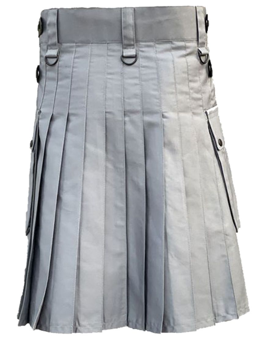 Scottish Grey Traditional Utility Sports Kilt