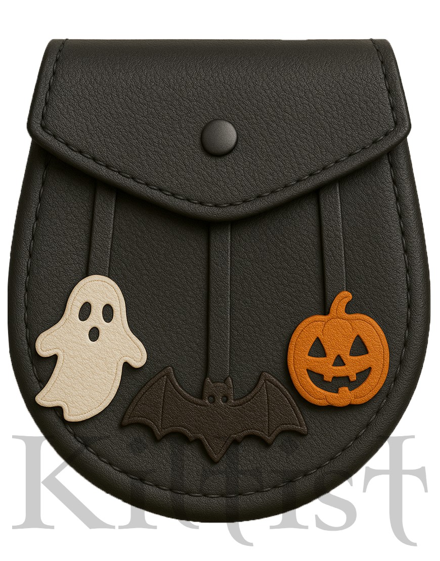 Halloween Sporran with Ghost, Bat and Jack O'Lantern