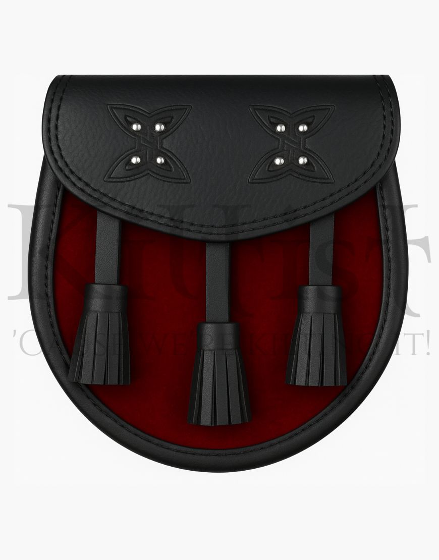 Handmade Leather Sporran with Velvet Canvas