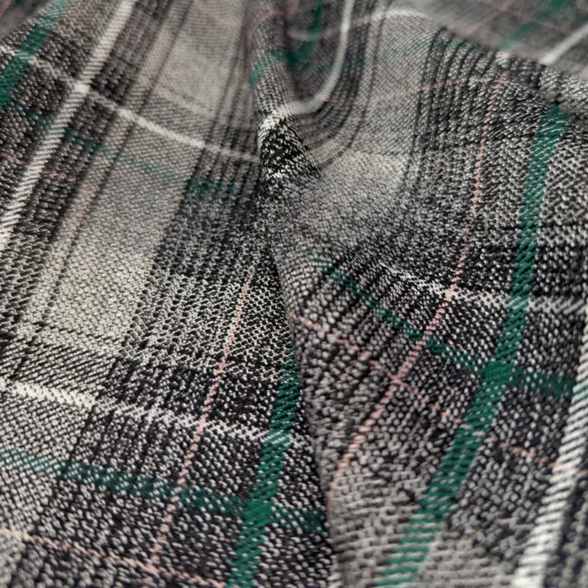 Grey/Plaid Tartan Fabric