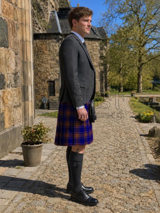 Blue Rust Men Tartan Kilt