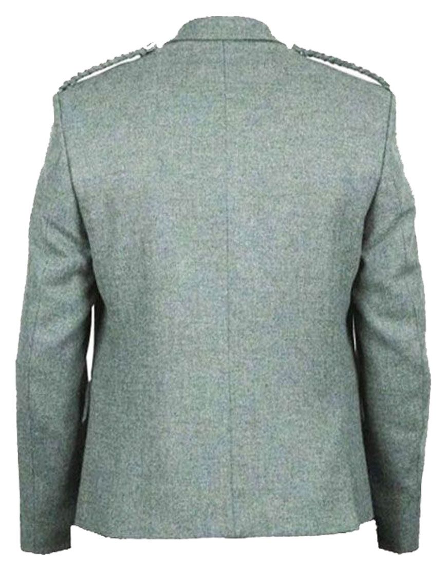 Lovat Green Argyle Tweed wool Kilt Jacket And Vest-Made To Measure