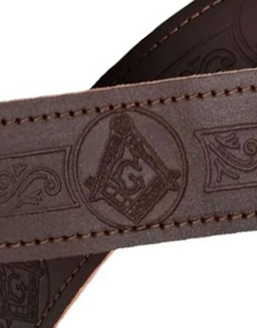 Masonic Embossed Brown Kilt Belt 