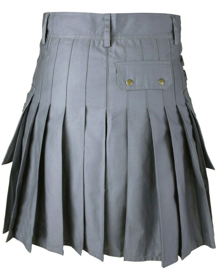 Mens Scottish Grey Utility Kilt 