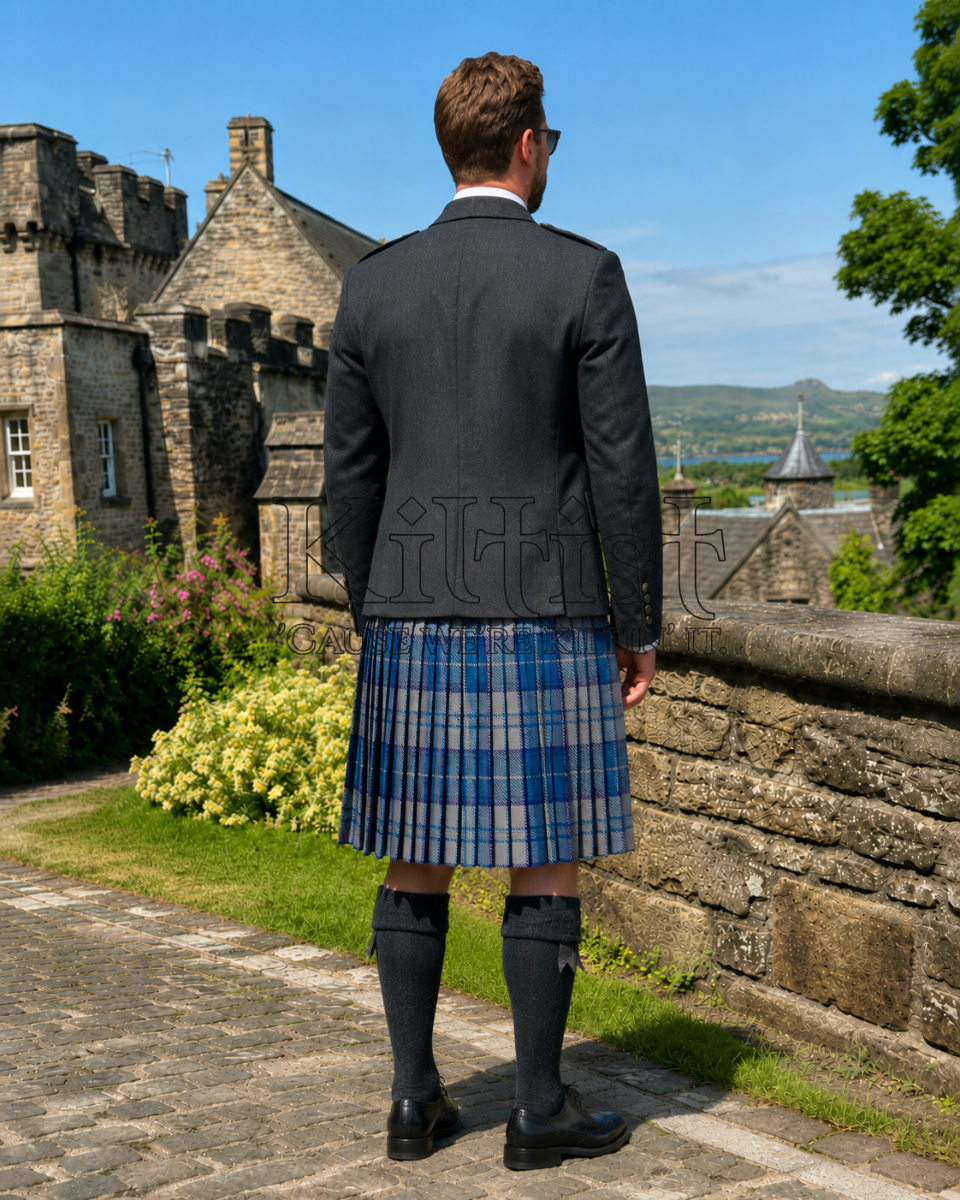 Blue Sky Check Tartan Kilt for Men