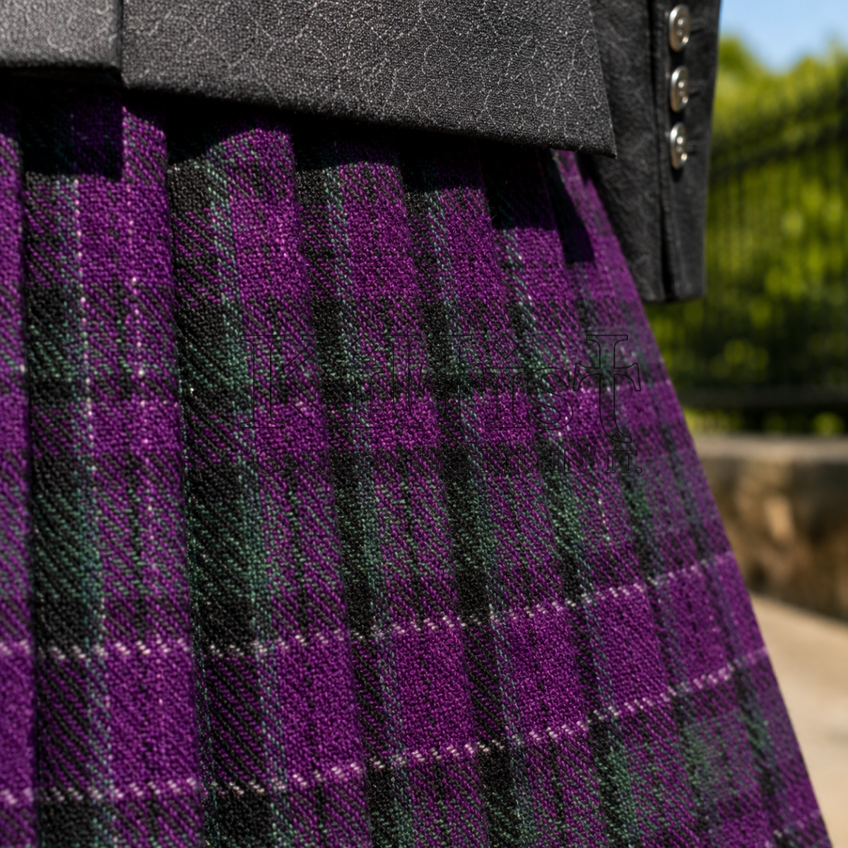 Purple Heather Check Kilt for Men Tartan