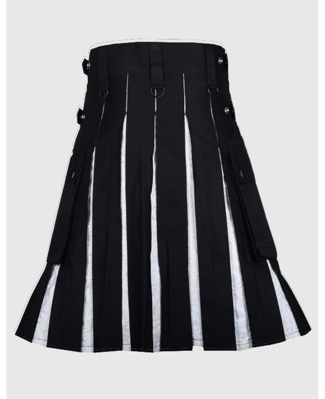 Modern Black Cotton Hybrid Utility Kilt