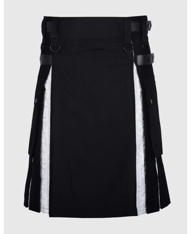 Modern Black Cotton Hybrid Utility Kilt