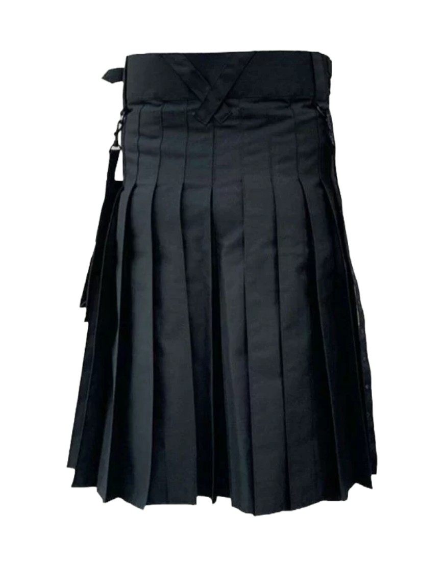 Modern Black Stylish Utility Kilt