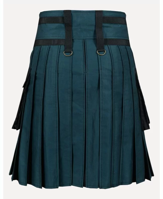 Modern Hunter Green with Brown Medieval Hybrid Kilt