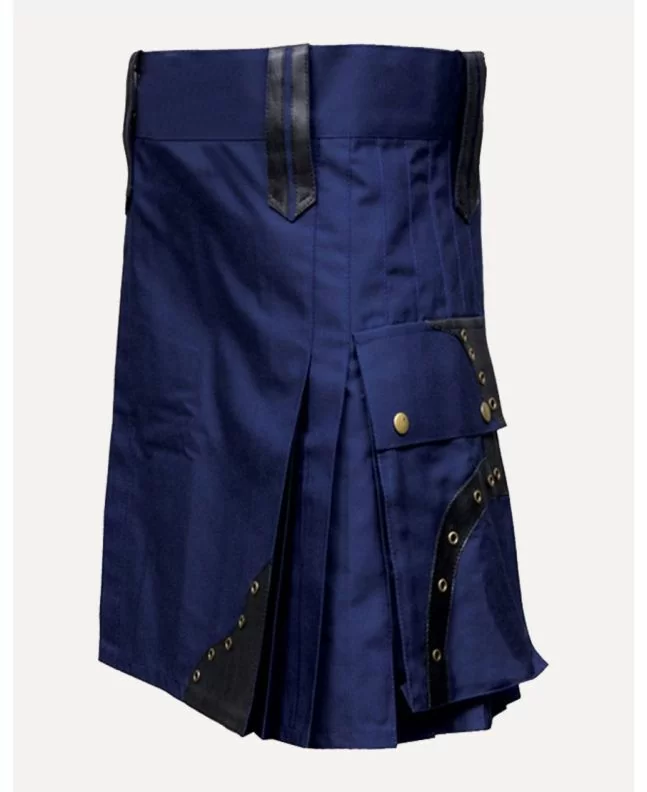 Modern Navy Blue Utility Kilt