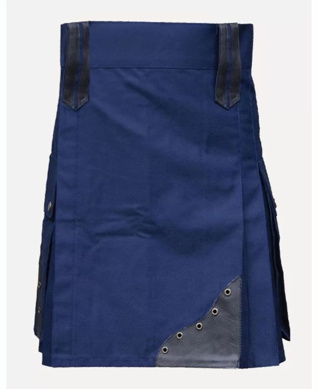 Modern Navy Blue Utility Kilt