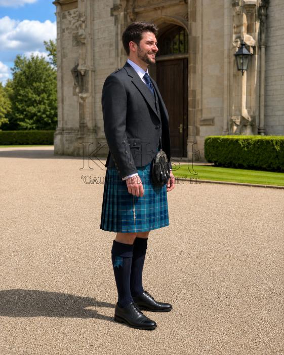 Tartan Kilt for Men – Turquoise Mist